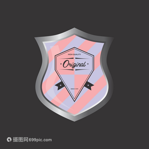 徽章、盾牌與紀念幣 產品標簽的矢量圖設計美學